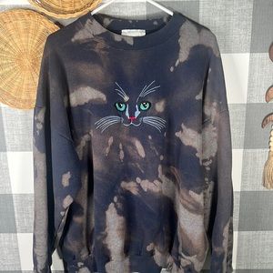 Vintage Tye Dye Crewneck Embroidered CAT